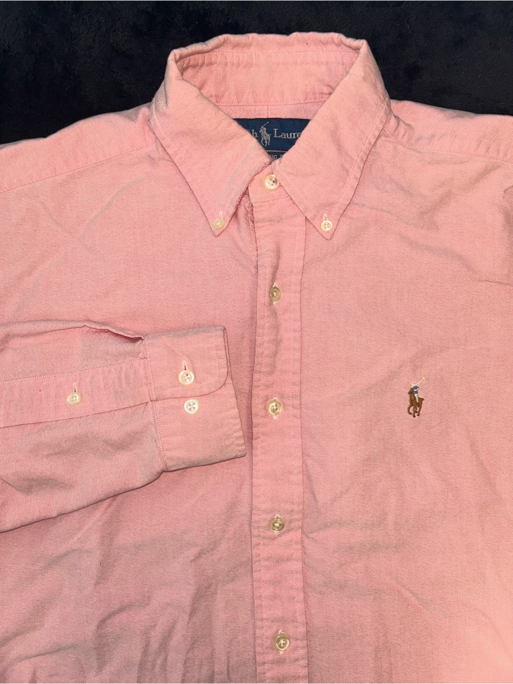 Ralph Lauren Pink 100% Cotton L/S Button-Down Dress Shirt 15 32/33 Flesh Pony